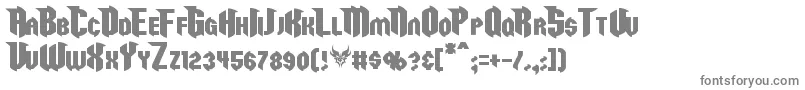 Razorclaw-fontti – harmaat kirjasimet valkoisella taustalla