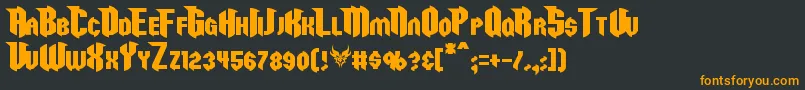 Razorclaw-Schriftart – Orangefarbene Schriften auf schwarzem Hintergrund