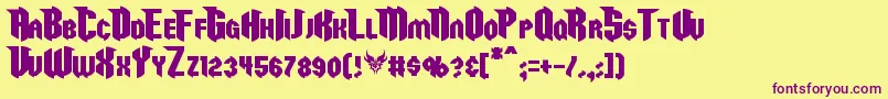 Razorclaw Font – Purple Fonts on Yellow Background