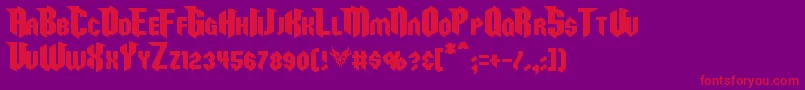 Razorclaw-Schriftart – Rote Schriften auf violettem Hintergrund