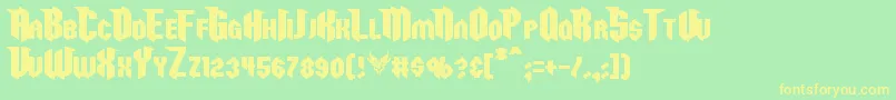 Шрифт Razorclaw – жёлтые шрифты на зелёном фоне