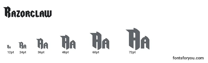 Razorclaw Font Sizes