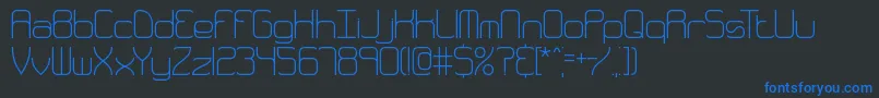 QuarterlyThinBrk Font – Blue Fonts on Black Background