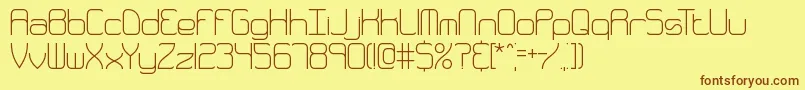 QuarterlyThinBrk Font – Brown Fonts on Yellow Background