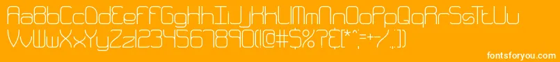 Weitere Informationen zur QuarterlyThinBrk-Schriftart QuarterlyThinBrk-Schriftart – Weiße Schriften auf orangefarbenem Hintergrund