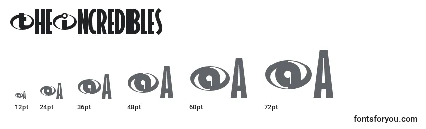 TheIncredibles Font Sizes
