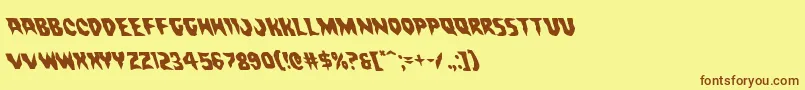 Countsuckulaleft-Schriftart – Braune Schriften auf gelbem Hintergrund