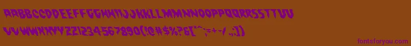 Countsuckulaleft-Schriftart – Violette Schriften auf braunem Hintergrund