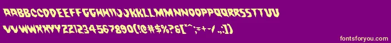 Countsuckulaleft-fontti – keltaiset fontit violetilla taustalla