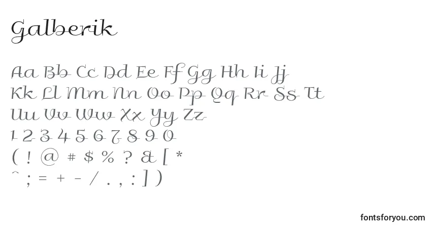 Galberik Font – alphabet, numbers, special characters