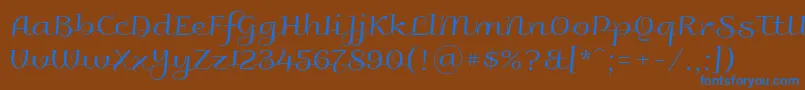 フォントGalberik – 茶色の背景に青い文字