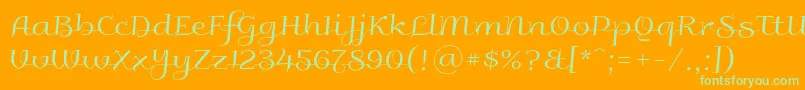 Galberik Font – Green Fonts on Orange Background