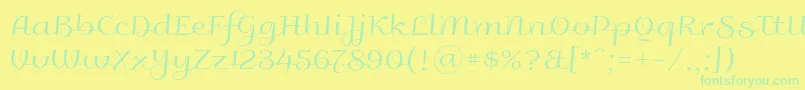 Galberik Font – Green Fonts on Yellow Background