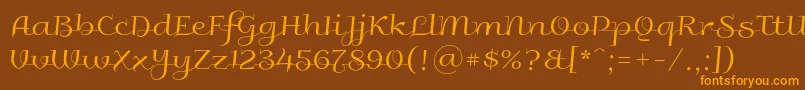 Galberik Font – Orange Fonts on Brown Background