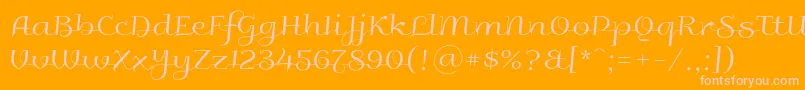 Galberik-Schriftart – Rosa Schriften auf orangefarbenem Hintergrund