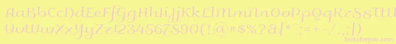 Galberik-fontti – vaaleanpunaiset fontit keltaisella taustalla