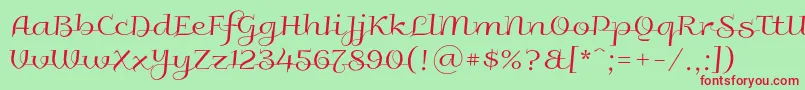 Galberik-fontti – punaiset fontit vihreällä taustalla