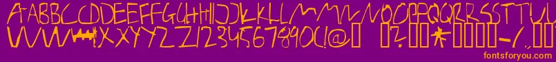 BarelyManilow Font – Orange Fonts on Purple Background