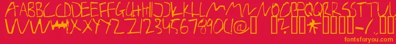 BarelyManilow Font – Orange Fonts on Red Background