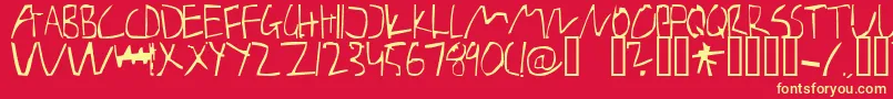 BarelyManilow Font – Yellow Fonts on Red Background