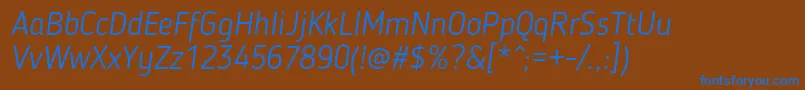 BloggerSansLightItalic Font – Blue Fonts on Brown Background