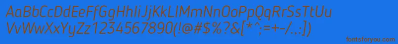 BloggerSansLightItalic-fontti – ruskeat fontit sinisellä taustalla