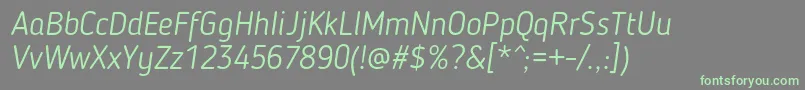 Fonte BloggerSansLightItalic – fontes verdes em um fundo cinza
