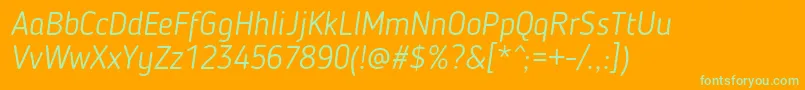 BloggerSansLightItalic-Schriftart – Grüne Schriften auf orangefarbenem Hintergrund