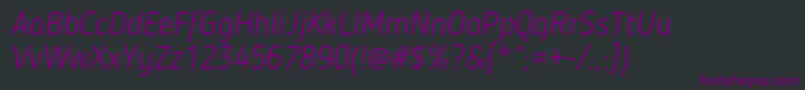 BloggerSansLightItalic Font – Purple Fonts on Black Background