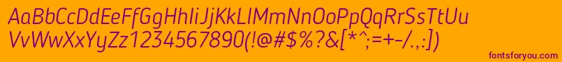 BloggerSansLightItalic Font – Purple Fonts on Orange Background