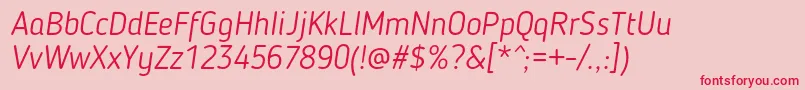 BloggerSansLightItalic Font – Red Fonts on Pink Background