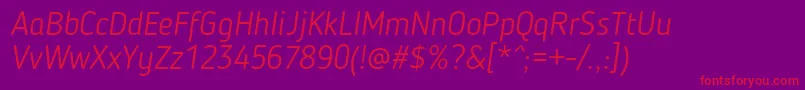 フォントBloggerSansLightItalic – 紫の背景に赤い文字