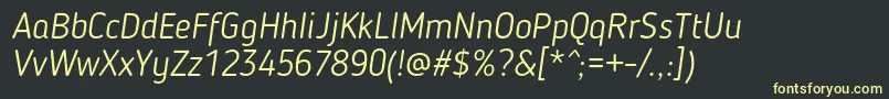 BloggerSansLightItalic Font – Yellow Fonts on Black Background
