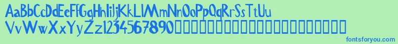 フォントSerru – 青い文字は緑の背景です。