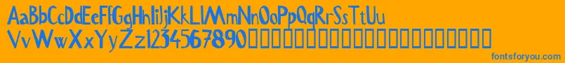 Serru Font – Blue Fonts on Orange Background