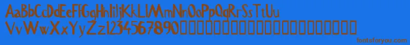 Serru-Schriftart – Braune Schriften auf blauem Hintergrund
