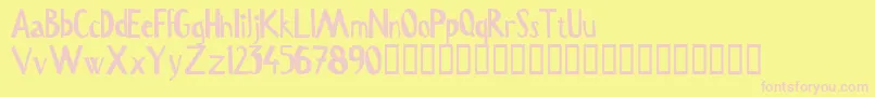 Serru Font – Pink Fonts on Yellow Background