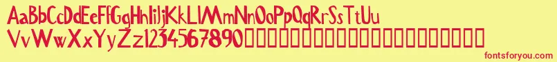 Serru Font – Red Fonts on Yellow Background