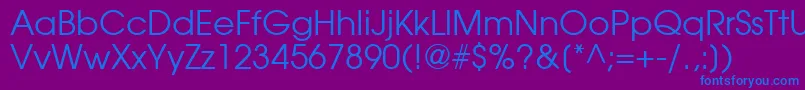 AgavantgardecyrBook Font – Blue Fonts on Purple Background