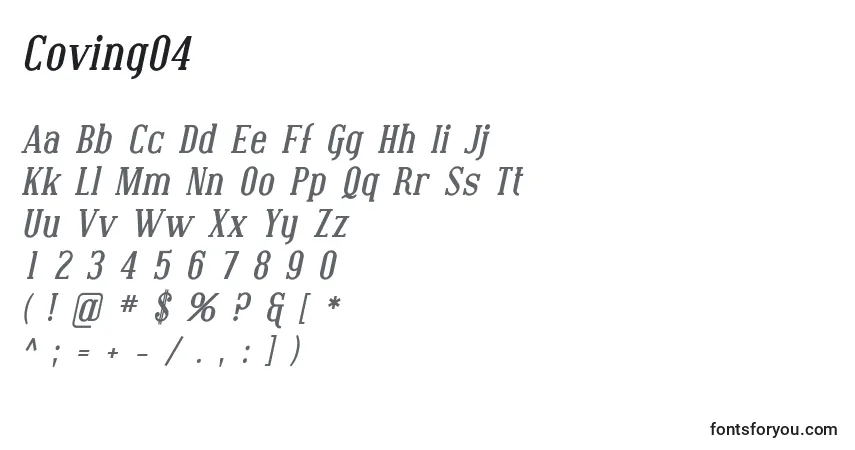 Coving04-fontti – aakkoset, numerot, erikoismerkit
