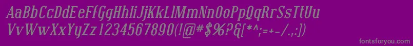 Coving04-fontti – harmaat kirjasimet violetilla taustalla