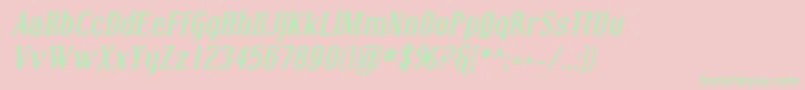 フォントCoving04 – ピンクの背景に緑の文字