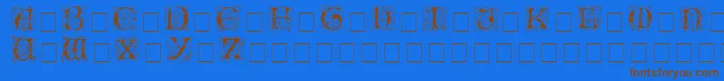 IlluminatitwossidisplaycapsMedium Font – Brown Fonts on Blue Background