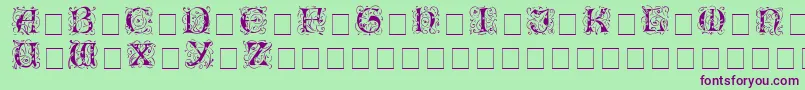 Шрифт IlluminatitwossidisplaycapsMedium – фиолетовые шрифты на зелёном фоне