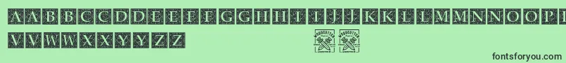 フォントBaroqueExplosion – 緑の背景に黒い文字