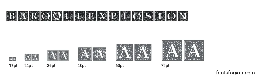 BaroqueExplosion Font Sizes