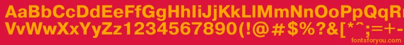 フォントPragmat7 – 赤い背景にオレンジの文字