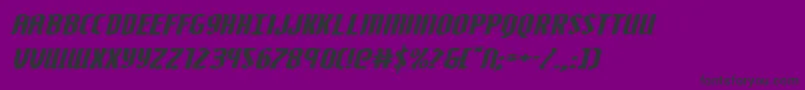 Zollernextraexpandital-Schriftart – Schwarze Schriften auf violettem Hintergrund