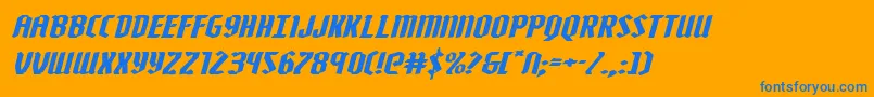 Шрифт Zollernextraexpandital – синие шрифты на оранжевом фоне