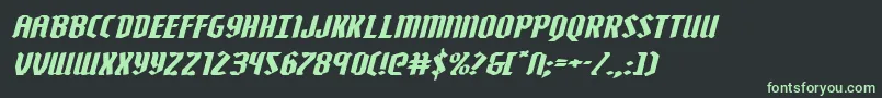 フォントZollernextraexpandital – 黒い背景に緑の文字
